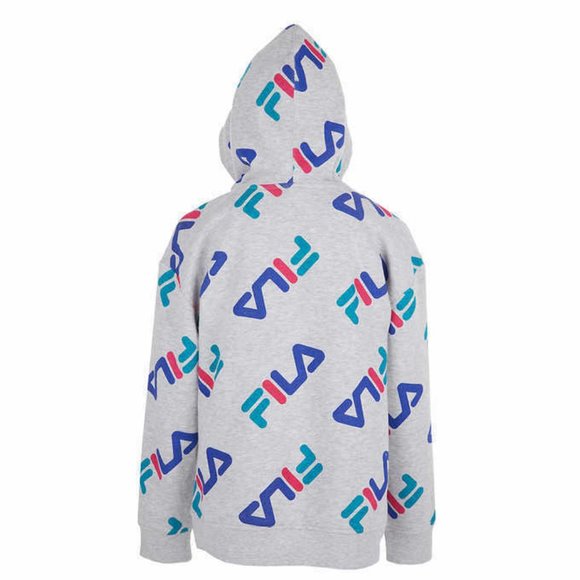 Fila Youth Pullover Hoodie Grey with Fila Logo - Picture 2 of 3